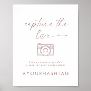 Poster Script Dourado do Rosa moderno Capturar a Hashtag