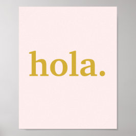 Poster Script Dourado Hola a Rosa
