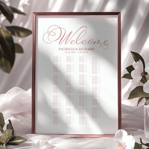 Poster Script Elegante de Gráfico de Casamento Alfabético