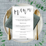 Poster Script Elegante Qualquer Menu de Casamento de Cor<br><div class="desc">Script Elegante Qualquer Menu De Casamento De Cores. Este design moderno tem Menu em um roteiro elegante no topo e o resto do texto centrado abaixo do qual você pode personalizar facilmente. As cores do texto e do plano de fundo podem ser alteradas para qualquer uma de suas opções por...</div>
