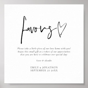 Poster Script Minimalista Favorece Sinal de Casamento Imp