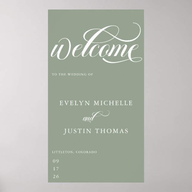 Poster Script Minímo | Boas-vindas de Casamento (Frente)