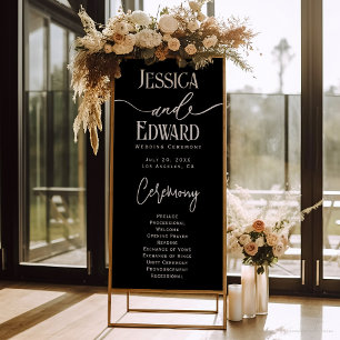 Póster Script Mínimo Simples preto branco branco preto