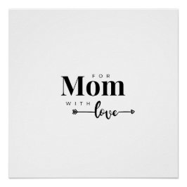 Póster Script Moderno Para Mãe Com Poster brilhante Amor
