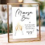 Poster Script Moderno | Símbolo de Bar Bridal Brunch Mimo<br><div class="desc">Sinal Elegante minimalista,  Contraste de cor preto e branco moderno para o seu chá de panela.</div>