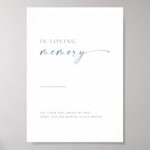 Poster Script Moderno Simples Em Memória Do Sign Azul