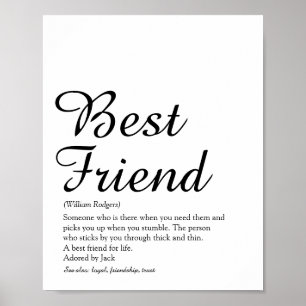 Poster Script Personalizado De Melhor Definição De Amig