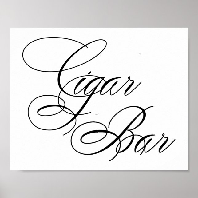 Poster Script Preto para Bar de Charuto Elegante | Mesa h (Frente)