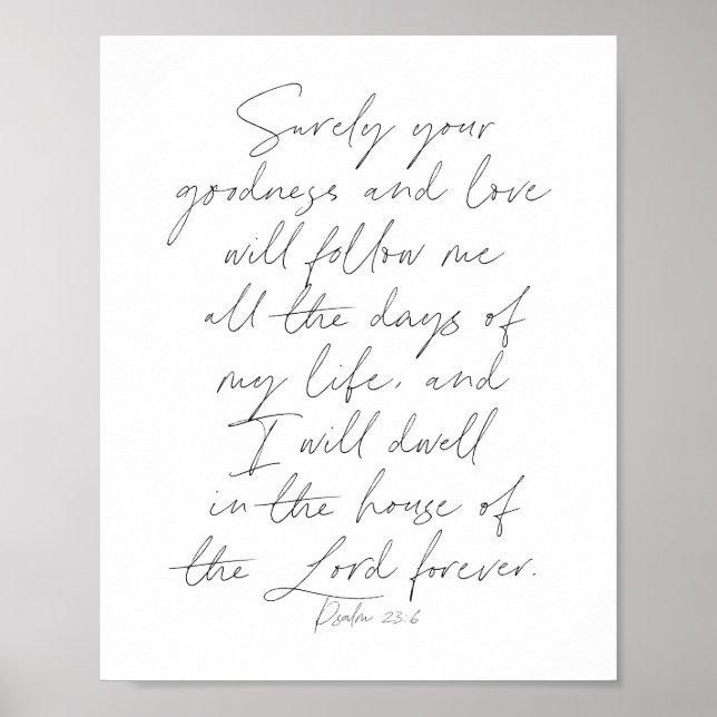 Poster Script Psalm 23:6 (Frente)