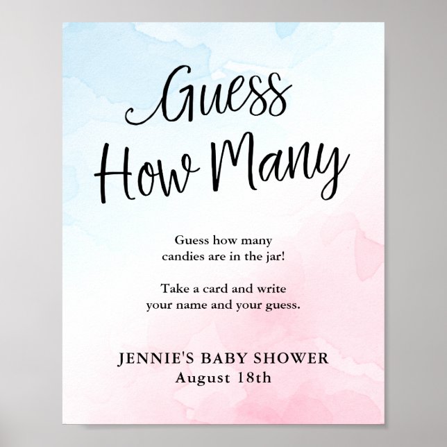 Poster Script rosa e azul mostra quantos jogos são exibid (Frente)