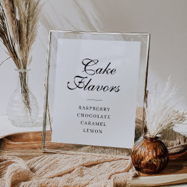 Poster script simples Sinal de sabores de bolo