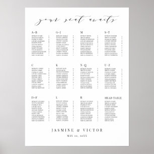 Poster Script Sinal de Recepção de Gráfico de Casamento F