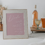 Poster Script Whimsical | Menu Dusty Rosa Wedding Drinks<br><div class="desc">Apresentando nossa impressionante escrita caprichosa | cardápio de bebidas poeirentas de rosa para poster perfeito para a sua simples celebração do primavera boho. Nosso elegante design inclui uma paleta de cores vibrante brilhante e pastel com um script de caligrafia quic vintage. Quer você prefira um estilo minimalista ou clássico, nosso...</div>