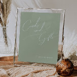 Poster Script Whimsical | Sage Green Cards and Gifts Sign<br><div class="desc">Apresentando nossa impressionante escrita caprichosa | cartões verdes de sábio e presentes são sinais perfeitos para a sua simples celebração do primavera boho. Nosso elegante design inclui uma paleta de cores vibrante brilhante e pastel com um script de caligrafia quic vintage. Quer você prefira um estilo minimalista ou clássico, nosso...</div>