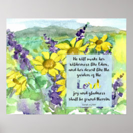 Poster Scripture Isaiah 51:3 Desert Lupines Wildflowers