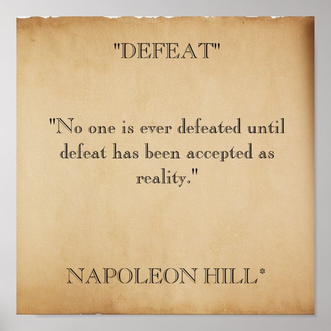 Póster scroll-stock2, "DEFEAT""Ninguém jamais foi derrota (Frente)