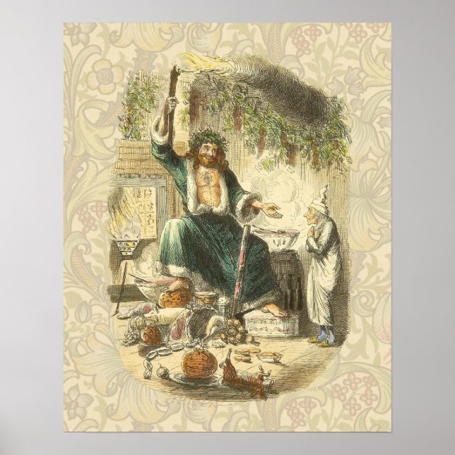 Póster Scrooge Espírito do Natal Presente Vitoriano (Frente)