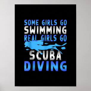 Poster Scuba Real Mergulhando Garotas Algumas Nadam Engra