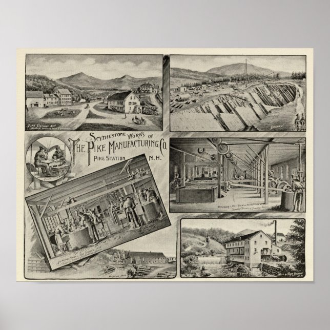Póster Scythestone funciona, Pike Manufacturing Co (Frente)