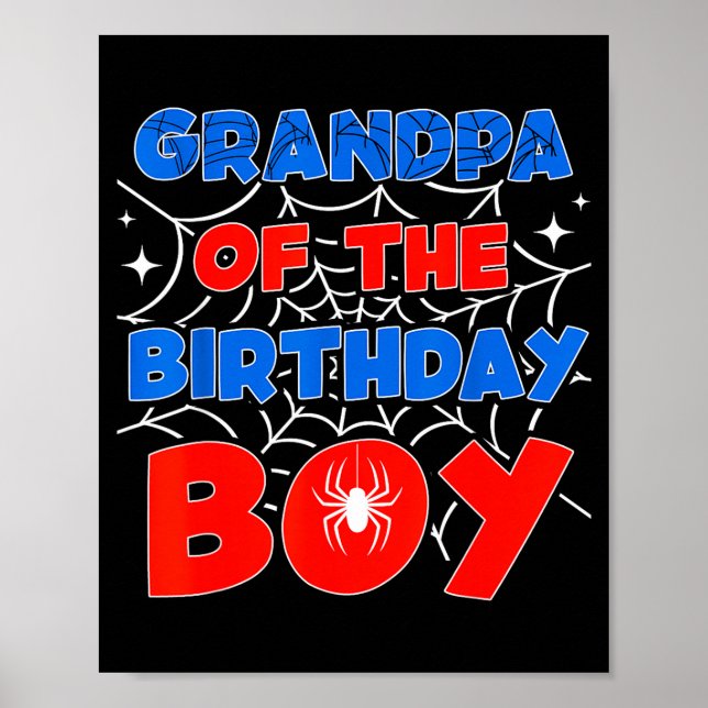 Poster Sder Web Birthday Party Grandpa Of The Birthday Bo (Frente)