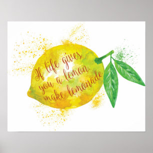 Póster Se a vida lhe dá um limão, faça a limonada