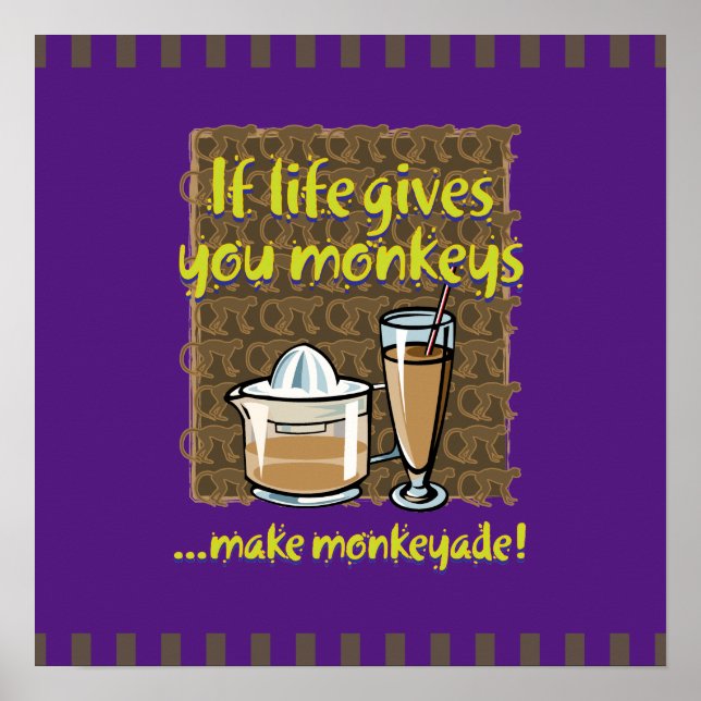 Poster Se a vida te dá macacos Roxo BG (Frente)