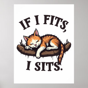 Poster Se Ajustado, Sento Um Gatinho Felino De Gato Engra