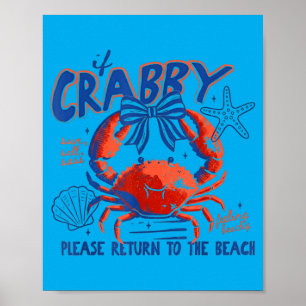 Poster Se Crabby Voltar à Praia Sol Sal S Caranguejo
