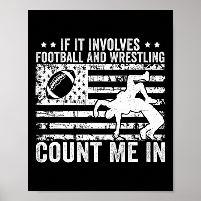 Poster Se Envolve Futebol Americano e Luta Livre, Conte C (Frente)