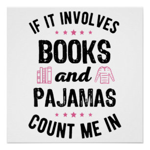 Póster Se envolver livros e livros de pijamas