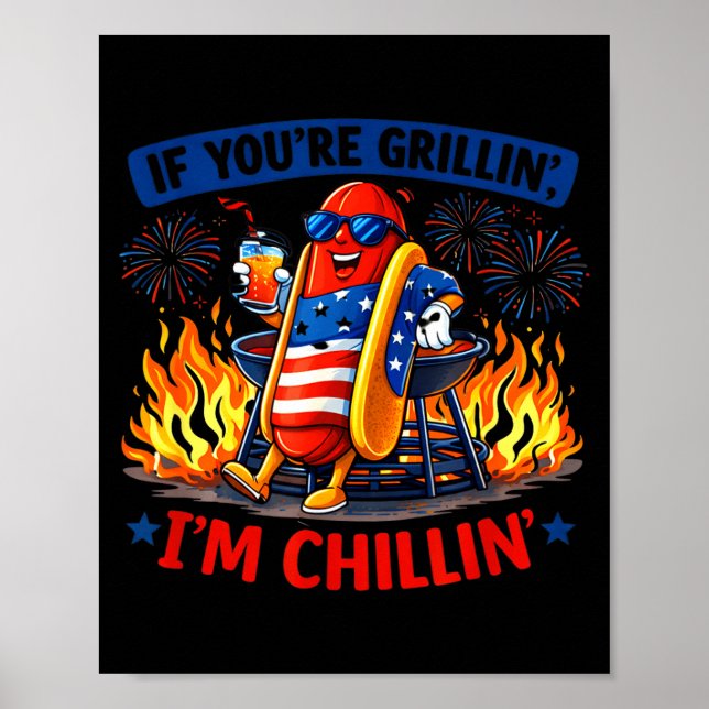 Poster Se grelhando chillin churrasco cachorro quente hum (Frente)