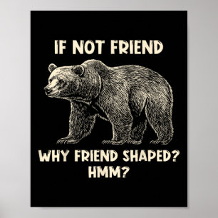 Poster Se não amigo, por que amigo moldado urso engraçado