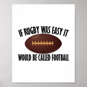 Poster Se O Rugby Fosse Fácil, Chamar-Se-Ia Futebol