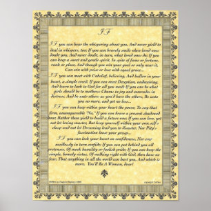 Poster SE poema de inspiração para jovens mulheres &