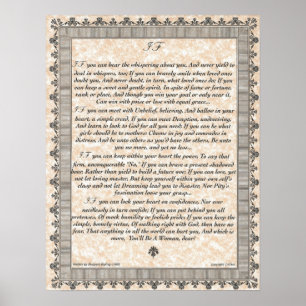 Póster SE poema de inspiração para jovens mulheres &