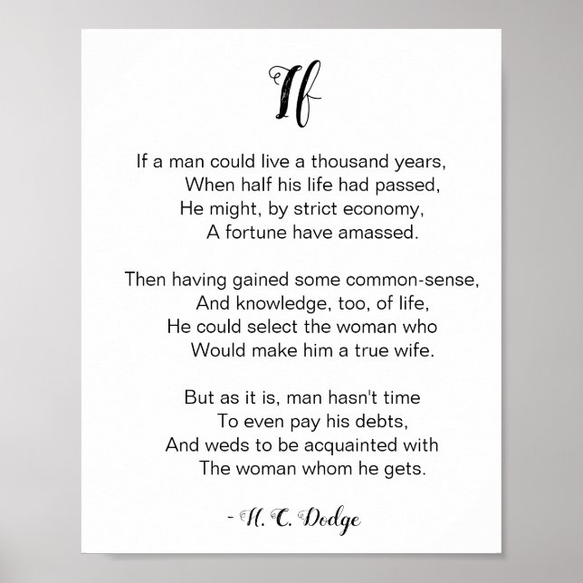 Poster Se Poema de Reginald H. C. Dodge (Frente)