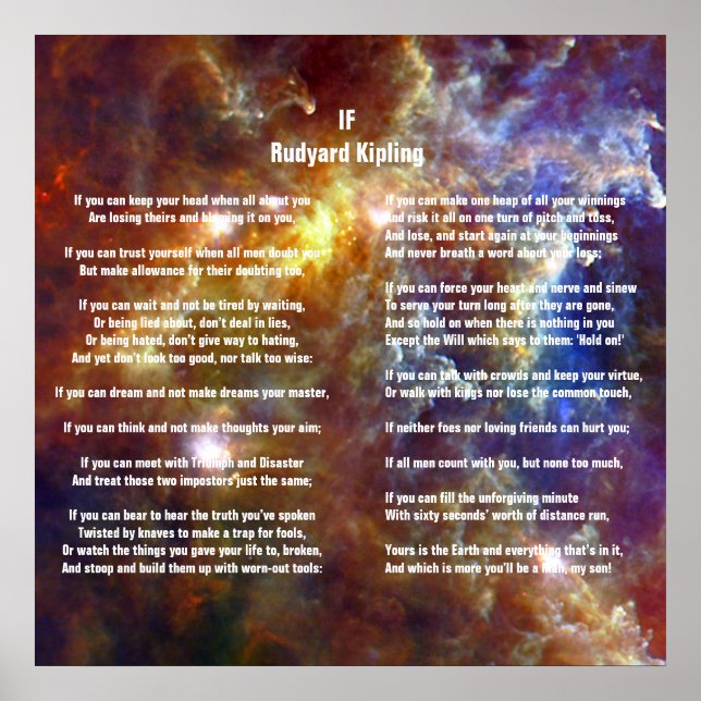 Póster Se por Rudyard Kipling (Frente)