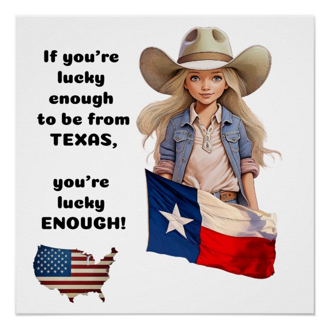 Póster Se tiver sorte de ser do Texas Glossy Poster (Frente)