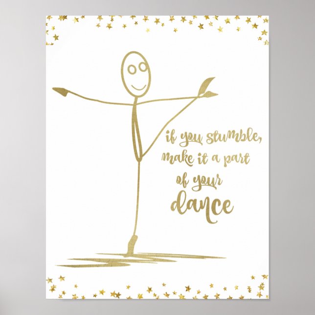 Poster Se tropeçar, faça parte da citação de dança (Frente)