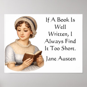 Poster Se um livro é bem escrito, . Jane Austen
