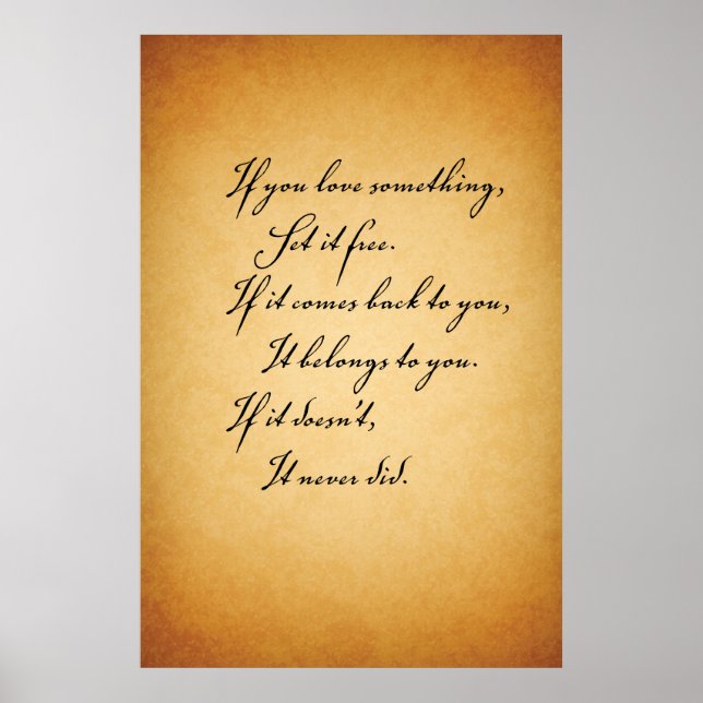 Póster Se Você Ama Alguma Coisa. . . (Frente)