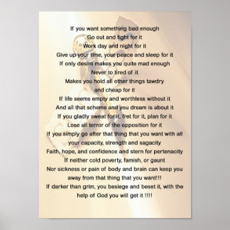 Poster Se você quer algo ruim o suficiente - Motivação