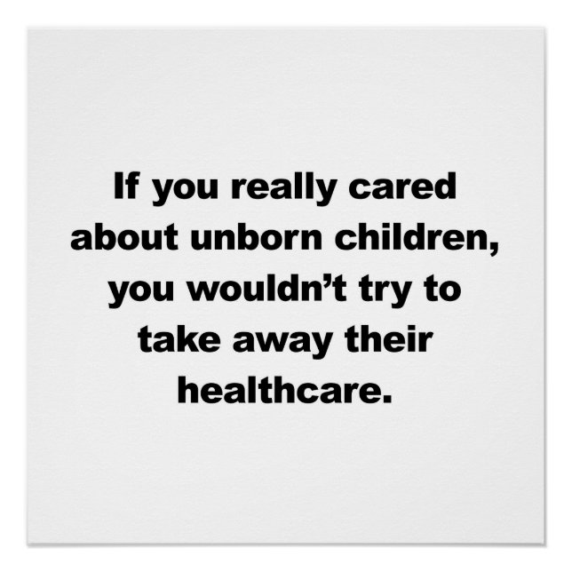 Póster Se você realmente se importava com crianças por na (Frente)