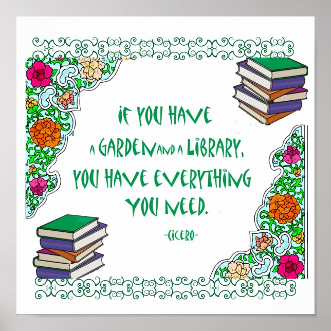 Póster Se você tem um Jardim e uma Biblioteca (Frente)