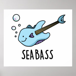 Poster Sea Bass Funny Bass Guitarra