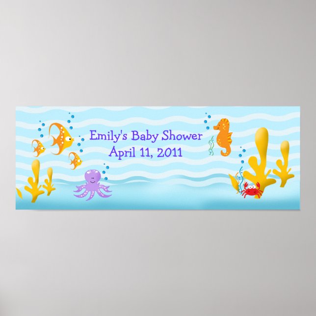 Poster Sea Criters Sealife Personalizável Banner de Anive (Frente)