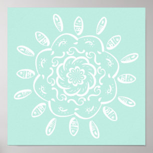 Póster Sea Glass Mandala