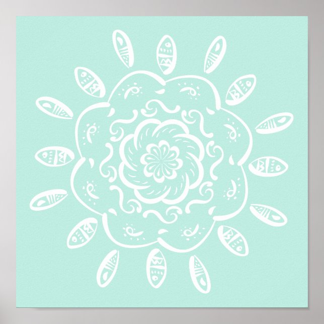 Póster Sea Glass Mandala (Frente)