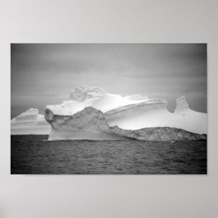 Poster Sea Ice Iceberg Monocromática Antártica Icy Mounta