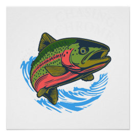 Póster Sea Run Cutthroat Chasing Chrome Trout